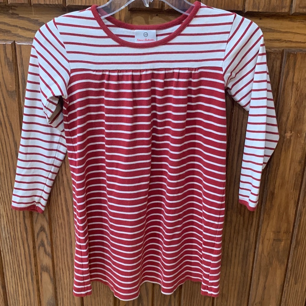 Hanna Anderson  size 120 Peru US 6 
Girls long sleeve white and red stripes
